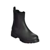 fox SHOES V674420509 Siyah Kalın Tabanlı Lastik Detaylı Kadın Bot, Siyah-Suni Deri, 36