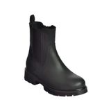 fox SHOES V674420509 Siyah Kalın Tabanlı Lastik Detaylı Kadın Bot, Siyah-Suni Deri, 39