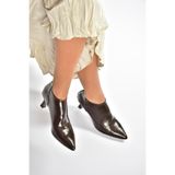 fox SHOES V676523608 Kahverengi Rugan Kalın Topuklu Kadın Ayakkabı, Kahverengi-Rugan, 39