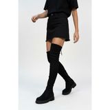 Fox Shoes V726325302 Siyah Süet Streç Kadın Çizme
