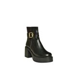 fox SHOES V726446609 Siyah Kalın Topuklu Kadın Bot, Siyah-Suni Deri, 36