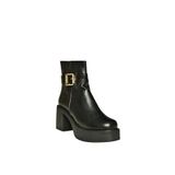 fox SHOES V726446609 Siyah Kalın Topuklu Kadın Bot, Siyah-Suni Deri, 39