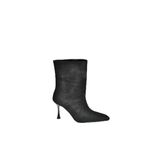 fox SHOES V752550202 Siyah Süet İnce Topuklu Kadın Bot, Siyah-Süet, 37
