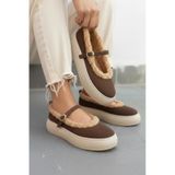 Fox Shoes V811269502 Kahverengi Süet İçi Kürklü Günlük Kadın Ayakkabı