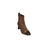 fox SHOES V820284602 Kahverengi Süet Kalın Topuklu Kadın Bot, Kahverengi-Süet, 37