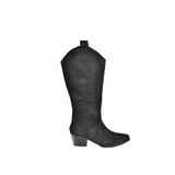 Fox Shoes V820356002 Siyah Süet Kalın Topuklu Kadın Çizme