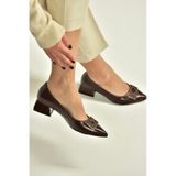 Fox Shoes V820371160 Kahverengi Rustik Kalın Topuklu Kadın Ayakkabı