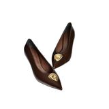 fox SHOES V820621760 Kahverengi Rustik İnce Topuklu Sivri Burun Kadın Ayakkabı, Kahverengi-Rustik, 37