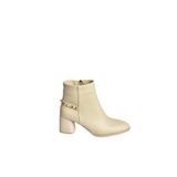 fox SHOES V848241409 Bej Kalın Topuklu Kadın Bot, Bej-Suni Deri, 36