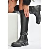 Fox Shoes V965010109 Siyah Arkası Dalgıç Kumaş Streç Kadın Çizme
