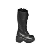 Fox Shoes V965307009 Siyah Dolgu Tabanlı Postal Kadın Çizme
