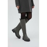 fox SHOES V973222209 Füme Kalın Tabanlı Kadın Binici Çizmesi, Füme-Suni Deri, 37