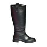 fox SHOES V973540209 Siyah Alçak Topuklu Klasik Binici Çizme, Siyah-Suni Deri, 37