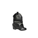 fox SHOES V973601009 Siyah Kalın Topuklu Western Kovboy Kadın Bot, Siyah-Suni Deri, 36