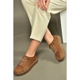 Fox Shoes V999060501 Kahverengi Hakiki Deri Nubuk Kadın Spor Ayakkabı Sneakers