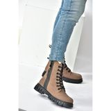 Fox Shoes Vizon Hakiki Deri Nubuk Günlük Kadın Bot N555102801