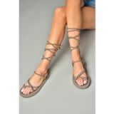 Fox Shoes Vizon Kadın Sandalet 12262