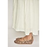 Fox Shoes Y250322040 Bronz Kumaş Pullu Kadın Babet