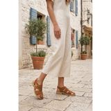 Fox Shoes Y291880002 Taba Hakiki Deri Süet Kadın Sandalet