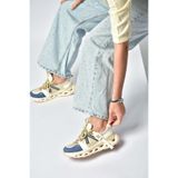 Fox Shoes Y312611009 Lacivert/Vizon Kalın Tabanlı Spor Ayakkabı Sneakers, 40, Y3126110, Lacivert/Vizon-Suni Deri, Kadın