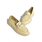 Fox Shoes Y330722104 Bej Triko Kumaş Toka Detaylı Günlük Kadın Ayakkabı - 38