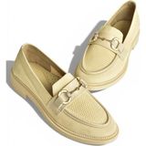 Fox Shoes Y330722104 Bej Triko Kumaş Toka Detaylı Günlük Kadın Ayakkabı