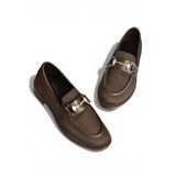 Fox Shoes Y330722104 Kahverengi Triko Kumaş Toka Detaylı Günlük Kadın Ayakkabı - 37