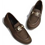 Fox Shoes Y330722104 Kahverengi Triko Kumaş Toka Detaylı Günlük Kadın Ayakkabı - 38