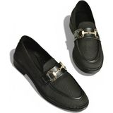 Fox Shoes Y330722104 Siyah Triko Kumaş Toka Detaylı Günlük Kadın Ayakkabı