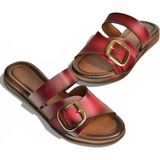 Fox SHOES Y390350703 Bordo Hakiki Deri Kadın Terlik, 40