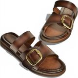 Fox SHOES Y390350703 Kahverengi Hakiki Deri Kadın Terlik, 37
