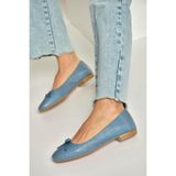 Fox Shoes Y398224203 Mavi Hakiki Deri Babet, 36, Y3982242, Mavi-Hakiki Deri, Kadın