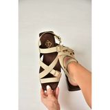 Fox Shoes Y458702602 Bej Süet Toka Detaylı Kadın Sandalet