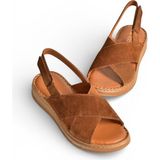 Fox Shoes Y555531102 Taba Hakiki Deri Süet Kadın Sandalet