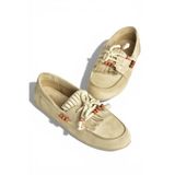 Fox Shoes Y602426202 Bej Süet Boncuk Detaylı Günlük Kadın Ayakkabı - 38