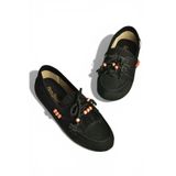 Fox Shoes Y602426202 Siyah Süet Boncuk Detaylı Günlük Kadın Ayakkabı - 40