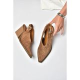 Fox Shoes Y654154702 Vizon Hakiki Deri Süet Western Topuklu Ayakkabı