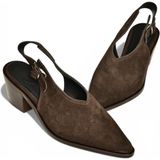 Fox Shoes Y654300202 Kahverengi Hakiki Deri Süet Alçak Topuklu Western Ayakkabı