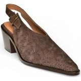 Fox Shoes Y654300402 Kahverengi Hakiki Deri Süet Kalın Topuklu Kadın Ayakkabı