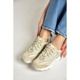 Fox Shoes Y702038709 Bej Kalın Tabanlı Spor Ayakkabı Sneakers