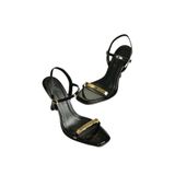 Fox Shoes Y820230508 Siyah Rugan Ince Topuklu Kadın Ayakkabı - 39