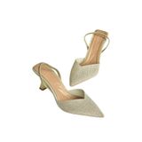 Fox Shoes Y820444214 Altın Simli Sivri Burun Kadın Topuklu Ayakkabı - 37