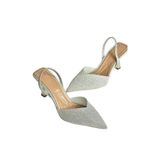 Fox Shoes Y820444214 Gümüş Simli Sivri Burun Kadın Topuklu Ayakkabı - 40