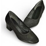 Fox Shoes Y820850104 Siyah Kumaş Kalın Topuklu Kadıın Ayakkabı