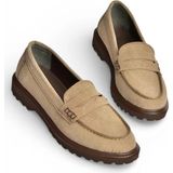 Fox Shoes Y996051002 Vizon Süet Alçak Tabanlı Kadın Makosen Ayakkabı