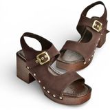 Fox Shoes Y996793502 Kahverengi Süet Kalın Topuklu Kadın Ayakkabı