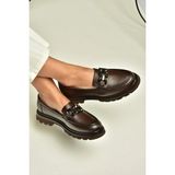 Fox Shoes Z555129103 Kahverengi Hakiki Deri Makosen Ayakkabı