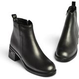 Fox Shoes Z555200203 Siyah Hakiki Deri Kalın Alçak Topuklu Kadın Bot