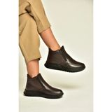 Fox Shoes Z555260203 Kahverengi Hakiki Deri Kadın Bot