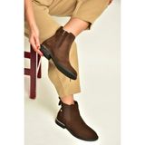 Fox Shoes Z555266661 Kahverengi Hakiki Deri Süet Kadın Bot